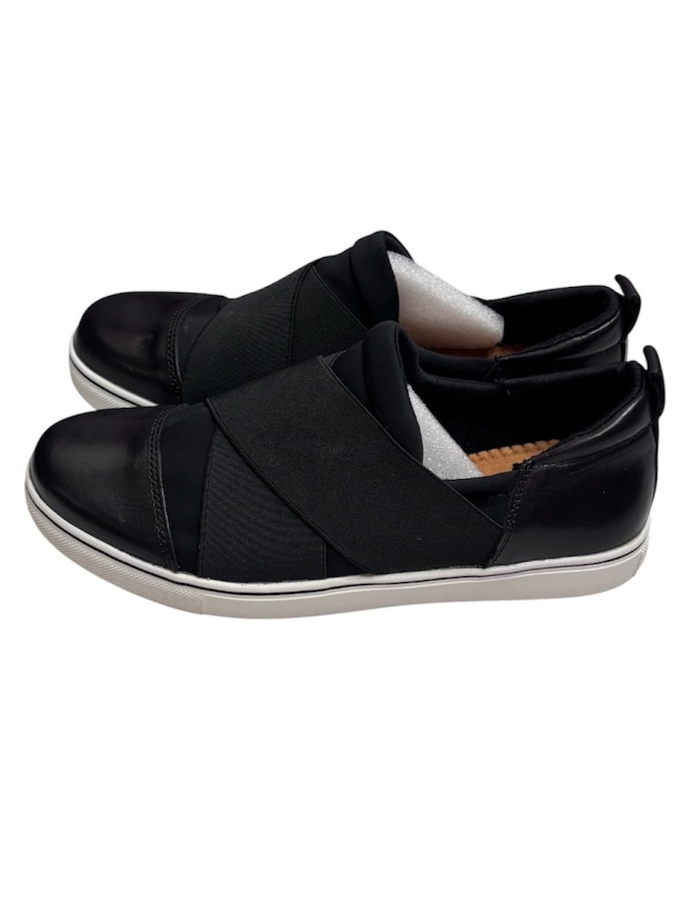 Bernie Mev Elmwood Woman’s Slip On Leather Sneaker with Memory Foam in Black